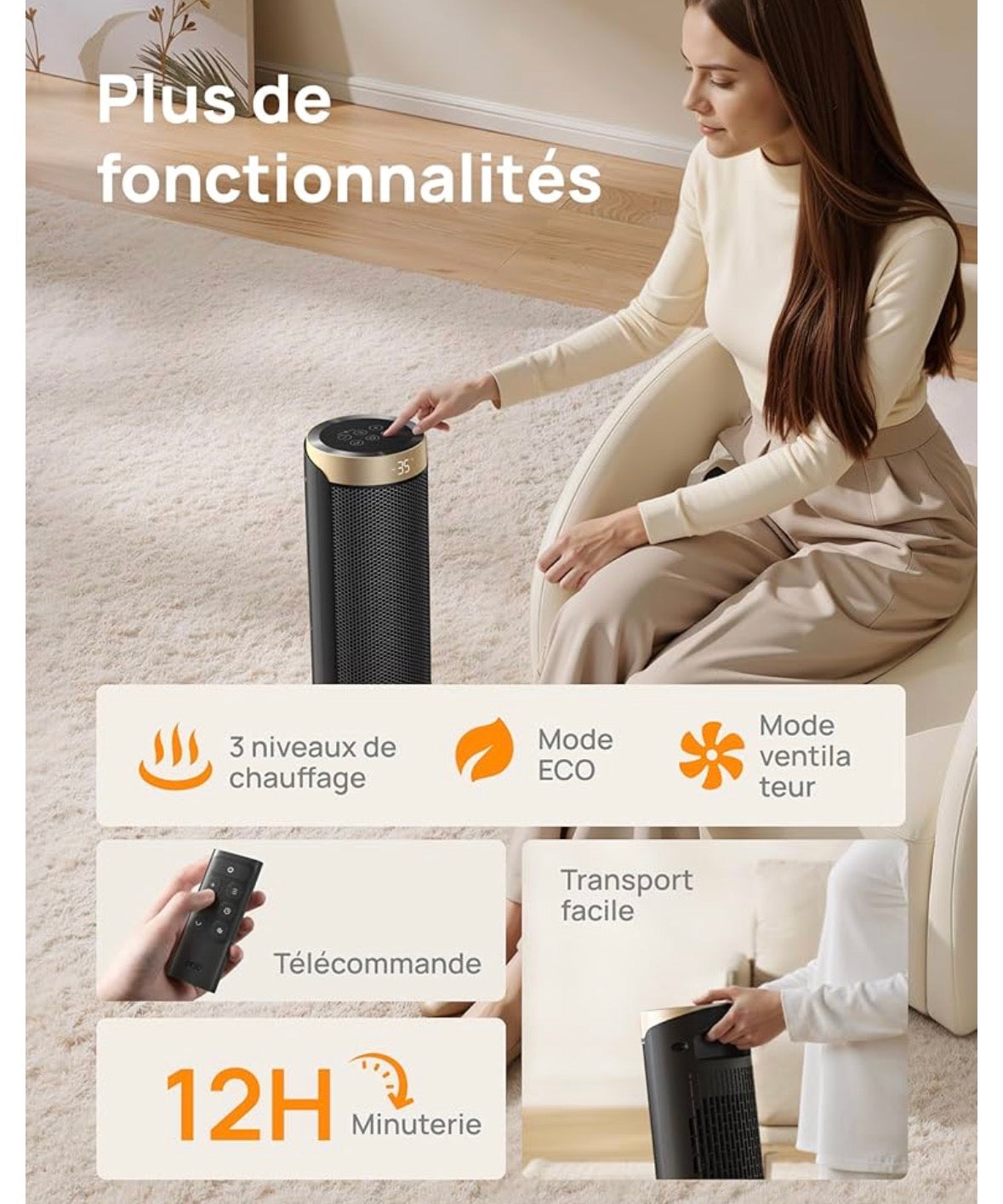 Product Name: Dreo Solaris Slim H3 – Ceramic Fan Heater