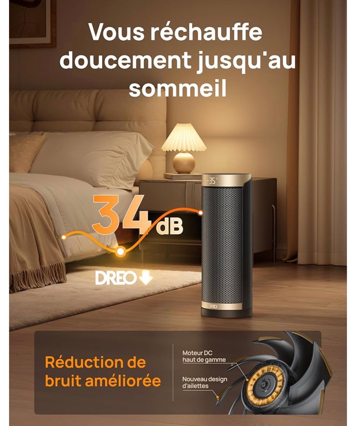 Product Name: Dreo Solaris Slim H3 – Ceramic Fan Heater