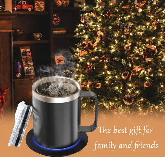 Heated coffee cup